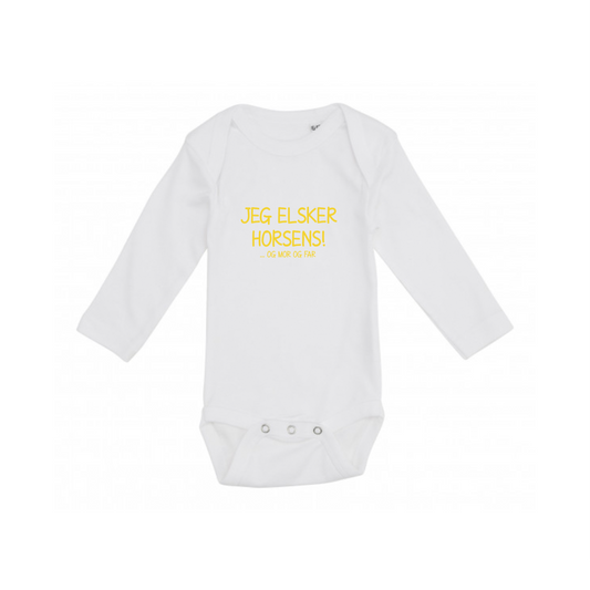 Jeg elsker horsens - baby bodystocking langærmet
